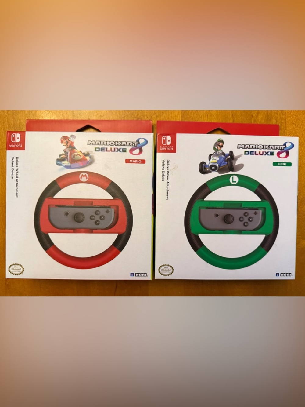 Nintendo Mario Kart Deluxe Joy-Con Steering Wheel Pair - Red & Green